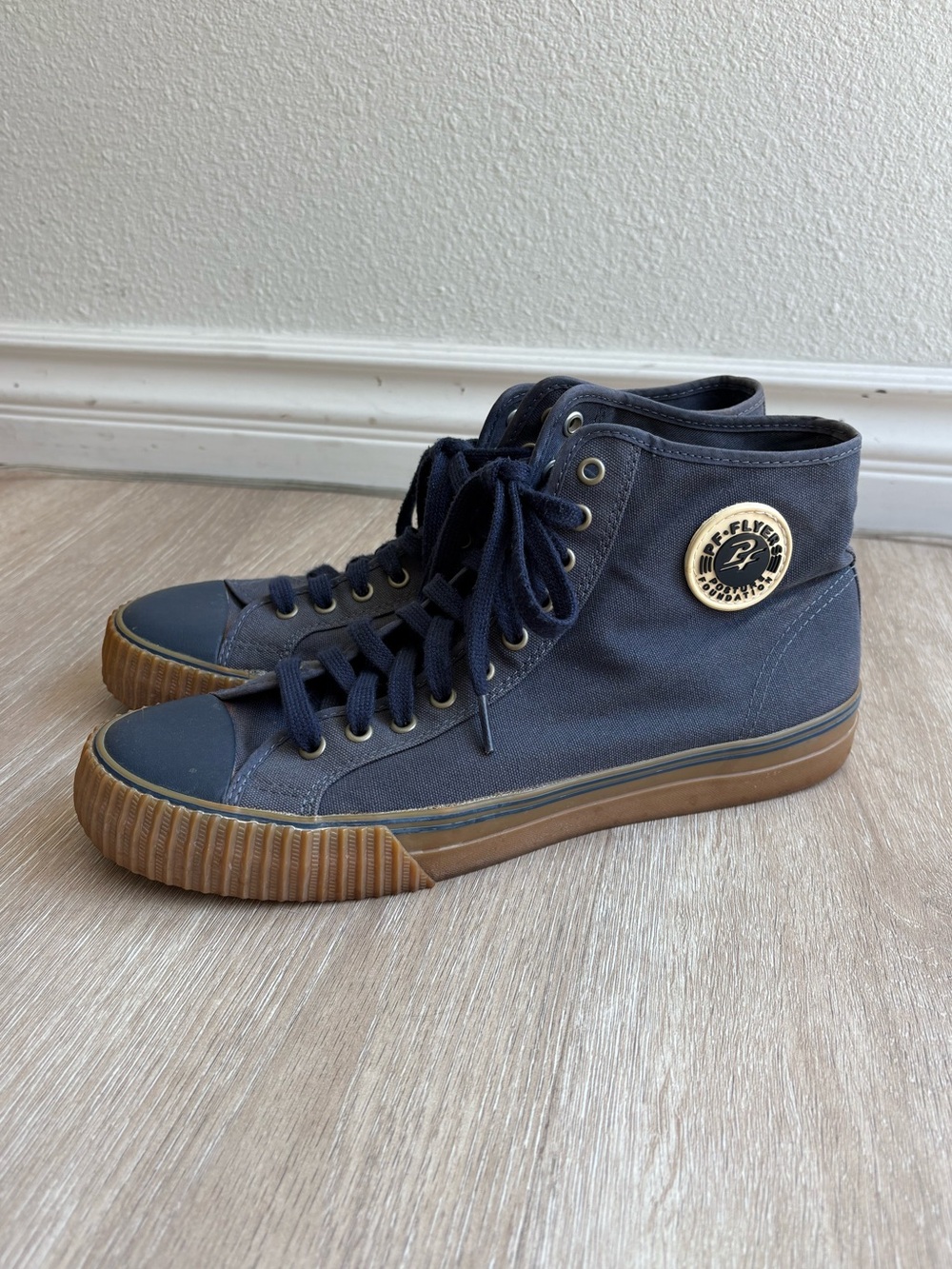 P.F. Flyers Center Hi Navy High-Top Canvas Sneakers with Gum Sole - Size 12